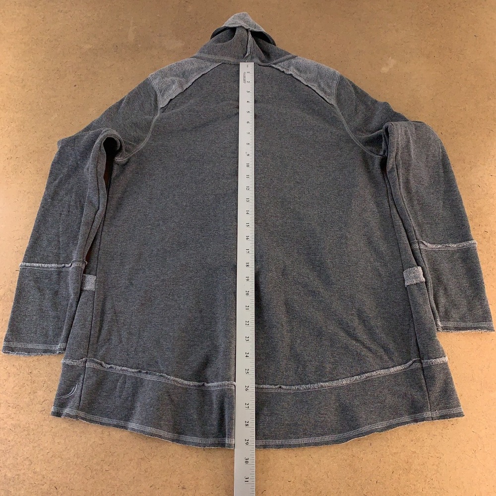 Exertek Women's Size Large Gray Brushed Knit Lining Pocketed Open Front Jacket - Picture 6 of 7